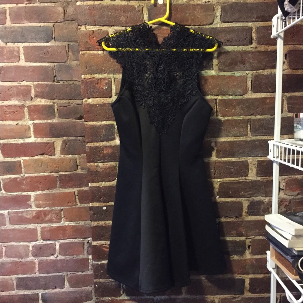 Gorgeous high neck, tie back semiformal dress